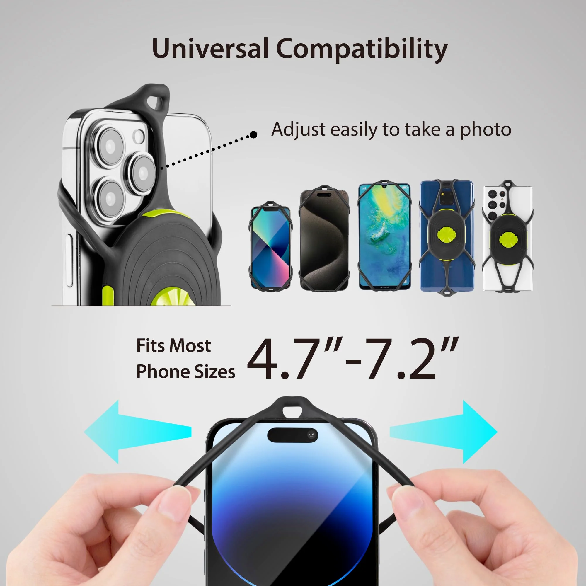 Bone Bike Tie Connect Kit 2 Magnetic, Quick Release 360° Rotation Universal Road Bike Phone Mount for Stem & Handlebar, Fits 4.7"-7.2" Phones iPhone 15 Pro Max/Plus, 14 Pro Max, Samsung S24, and More - Image 2