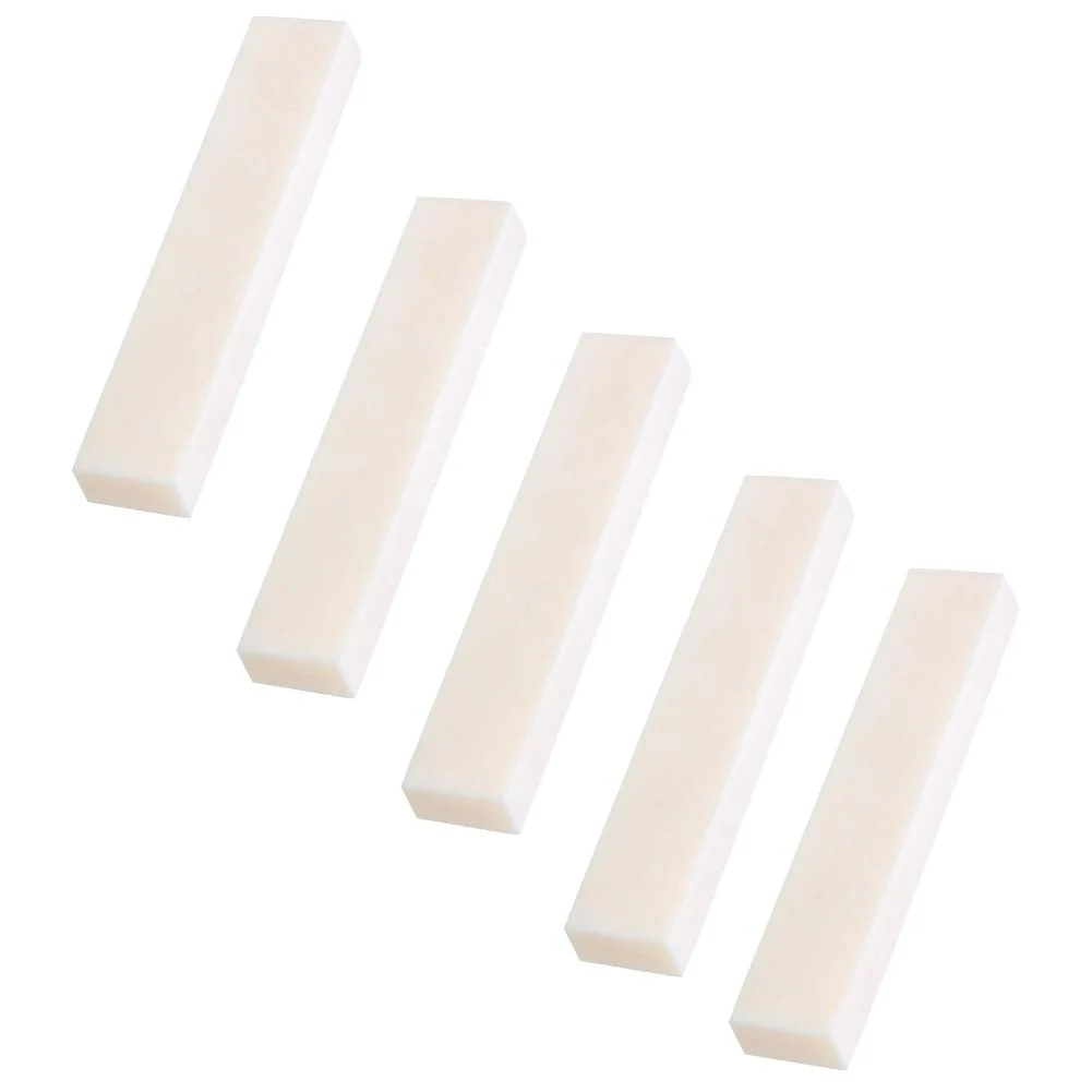 Bone Guitar Nuts Blank, DIY Blank Buffalo Bone Nut String Pillow for Classical Electric Acoustic Guitar Buffalo Bone Nut or Saddle Blank Replacement Part, 2 x 0.2 x 0.4in (5 Pcs) 5 Pcs - Image 7