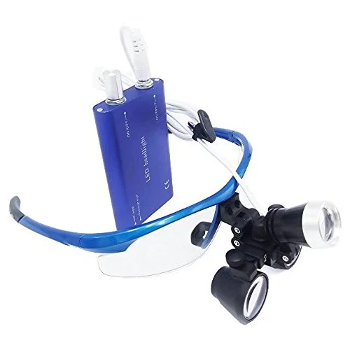 BoNew 2.5x420mm Portable Surgical Binoculars Magnifier Optical Glass + 3W LED Headlight Blue - Image 4
