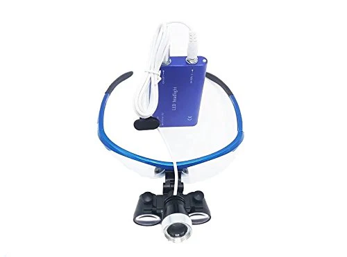BoNew 2.5x420mm Portable Surgical Binoculars Magnifier Optical Glass + 3W LED Headlight Blue - Image 6