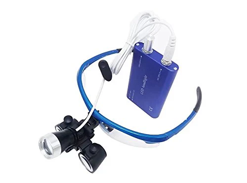 BoNew 2.5x420mm Portable Surgical Binoculars Magnifier Optical Glass + 3W LED Headlight Blue - Image 7