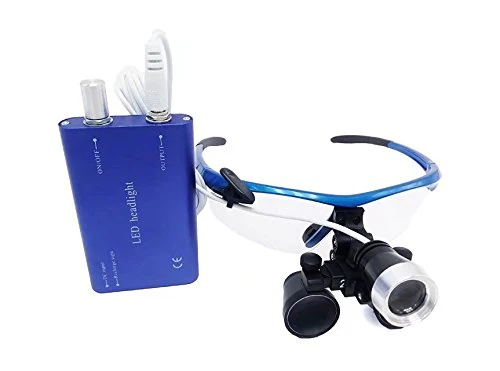 BoNew 2.5x420mm Portable Surgical Binoculars Magnifier Optical Glass + 3W LED Headlight Blue - Image 8