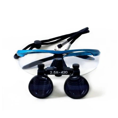 BONEW Binoculars Magnifier 2.5X Magnifier 420mm Working Distance Blue Glass Lens Plastic Frame with Anti-Fog DY-101 Practical Protective Case - Image 3