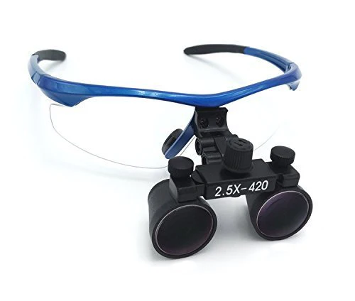 BONEW Binoculars Magnifier 2.5X Magnifier 420mm Working Distance Blue Glass Lens Plastic Frame with Anti-Fog DY-101 Practical Protective Case - Image 4