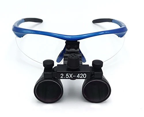 BONEW Binoculars Magnifier 2.5X Magnifier 420mm Working Distance Blue Glass Lens Plastic Frame with Anti-Fog DY-101 Practical Protective Case - Image 5