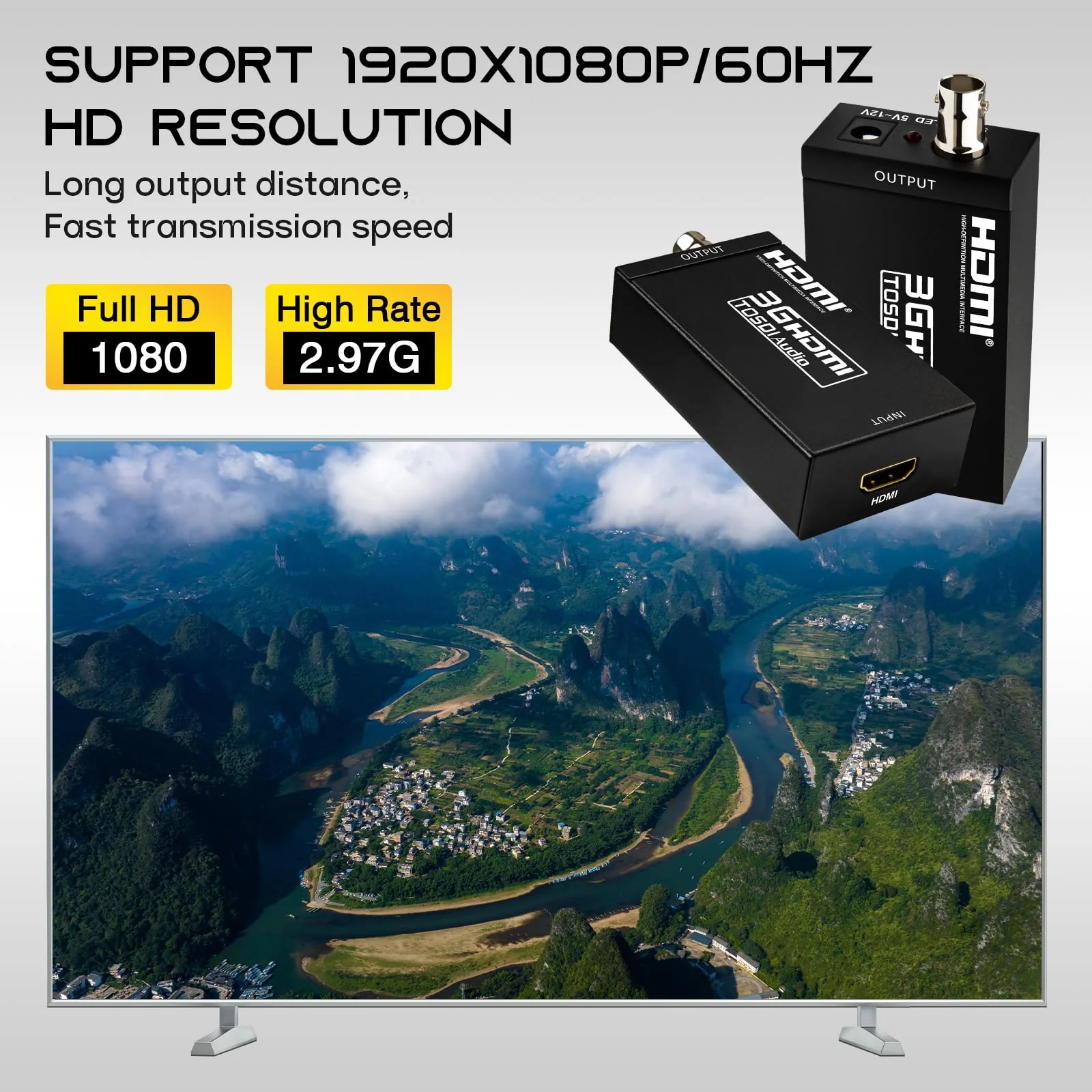 Boobrie HDMI to SDI Converter 3G-SDI with Audio De-Embedding, 300ft Long Distance Transmission Support 1080P@60Hz for SDI Monitor, Video Camera, Live Broadcast - Image 5
