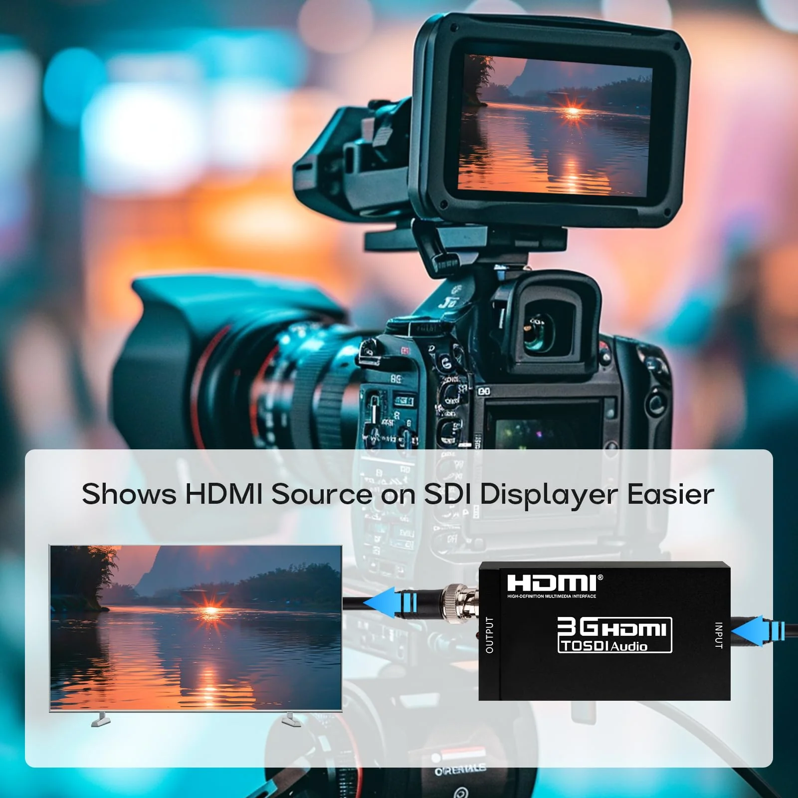Boobrie HDMI to SDI Converter 3G-SDI with Audio De-Embedding, 300ft Long Distance Transmission Support 1080P@60Hz for SDI Monitor, Video Camera, Live Broadcast - Image 6
