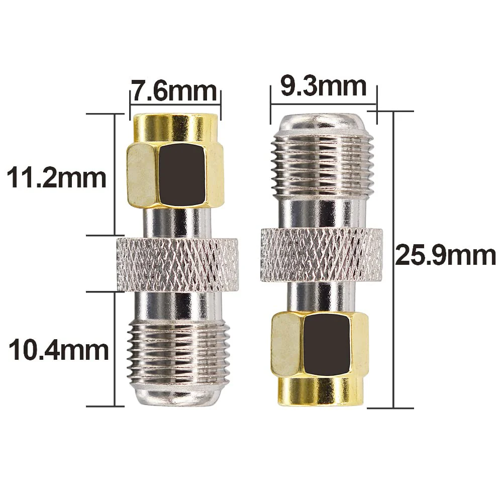 Boobrie SMA to F Coaxial Adapter SMA Male to F Female Coaxial Cable Plug Adapter for LAN/LMR Radio Antenna Devices/RF Coaxial Cable/WiFi Radios External Antenna Pack of 2 - Image 2