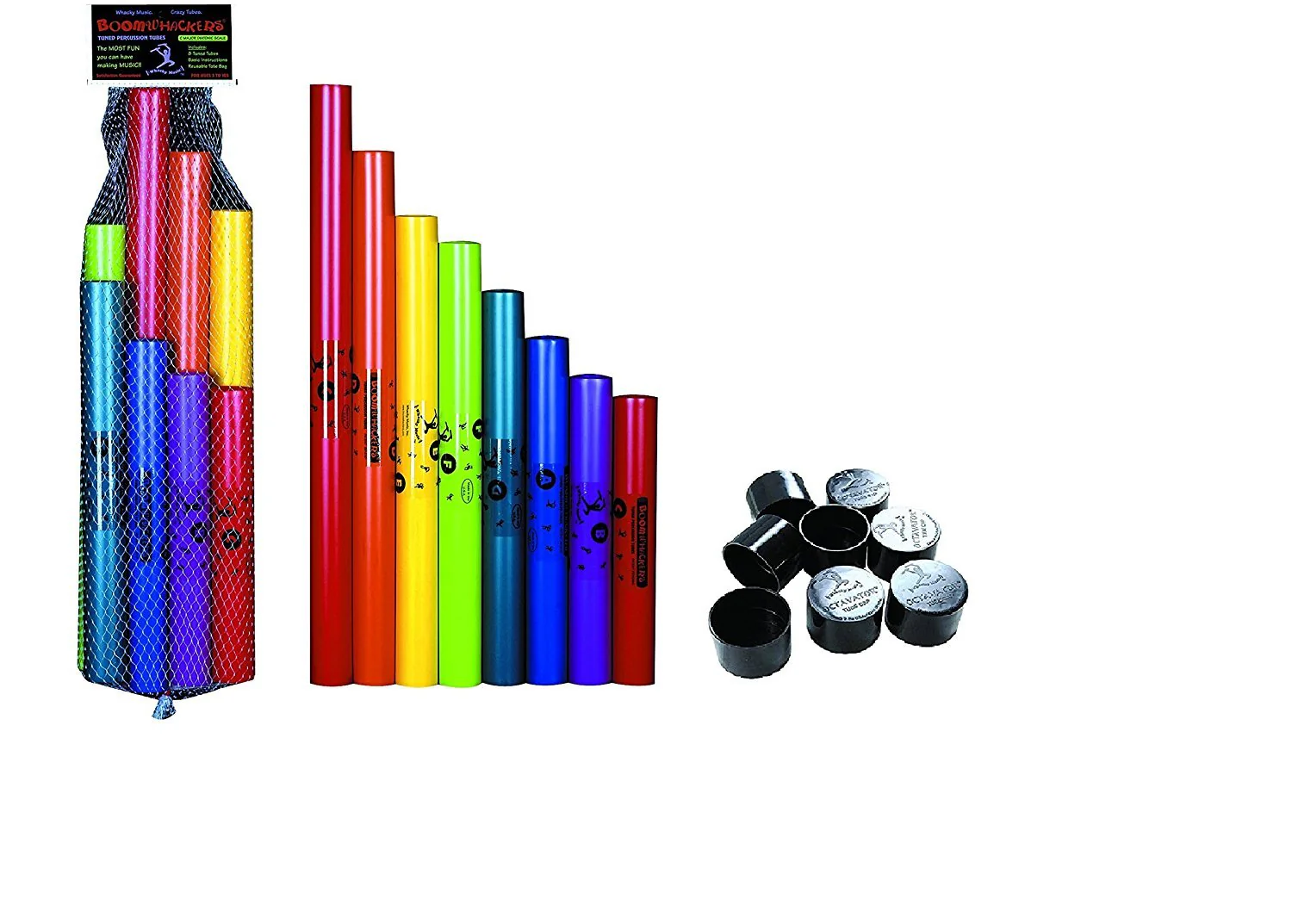 Boomwhackers® C Major Diatonic Scale Set with Octavator Caps 8-Pack