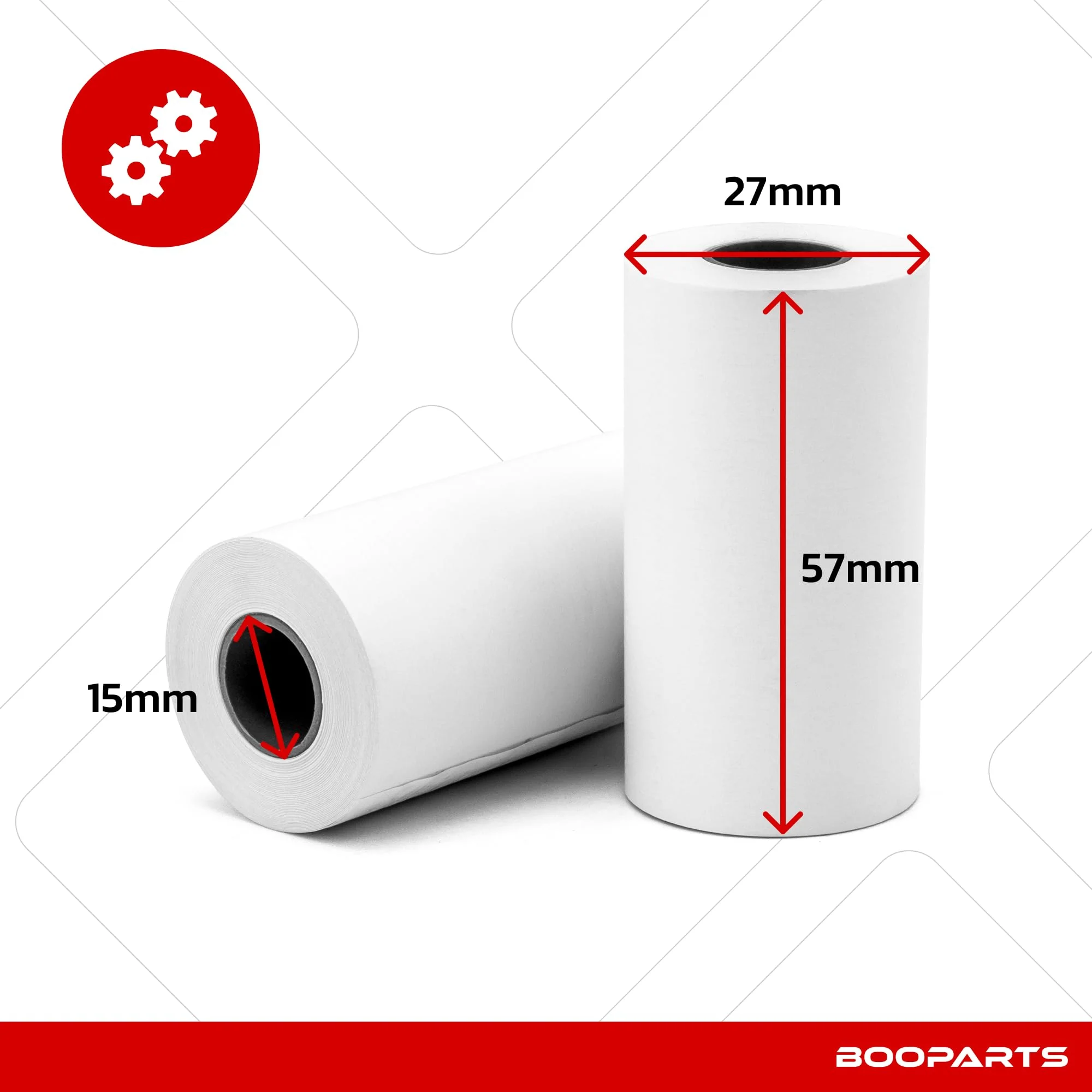 BOOPARTS - 5 x Thermal Paper Roll Compatible TESTO 0554 0568 for Testo 0554 0549-0572 0576-0554 0620 and 0554 0621 - Thermal Paper Replacement for Printer - Image 2