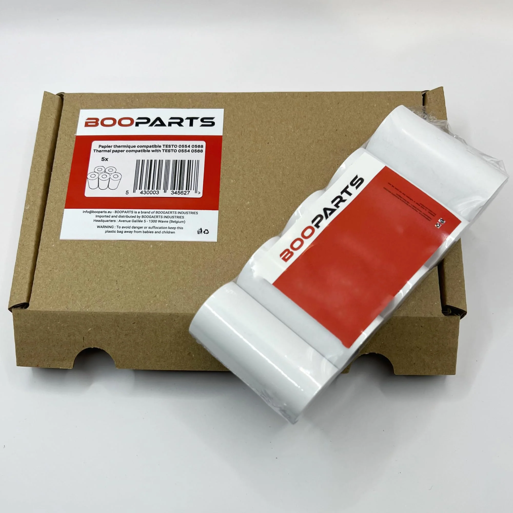BOOPARTS - 5 x Thermal Paper Roll Compatible TESTO 0554 0568 for Testo 0554 0549-0572 0576-0554 0620 and 0554 0621 - Thermal Paper Replacement for Printer - Image 5