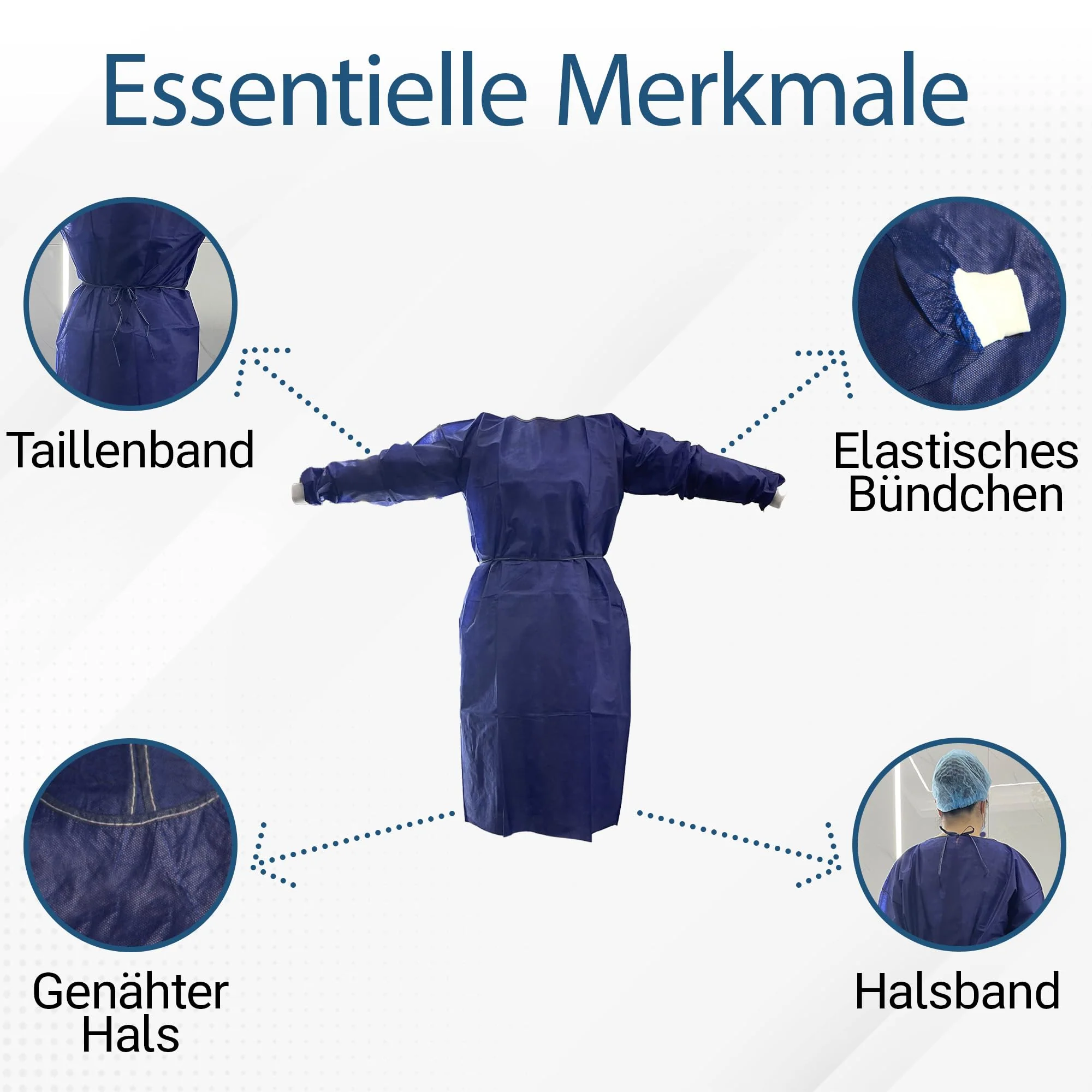 BORNOVA - Protective gown, work coat, disposable apron, fleece, sterile (25 GSM, 10) 25 GSM - Image 4