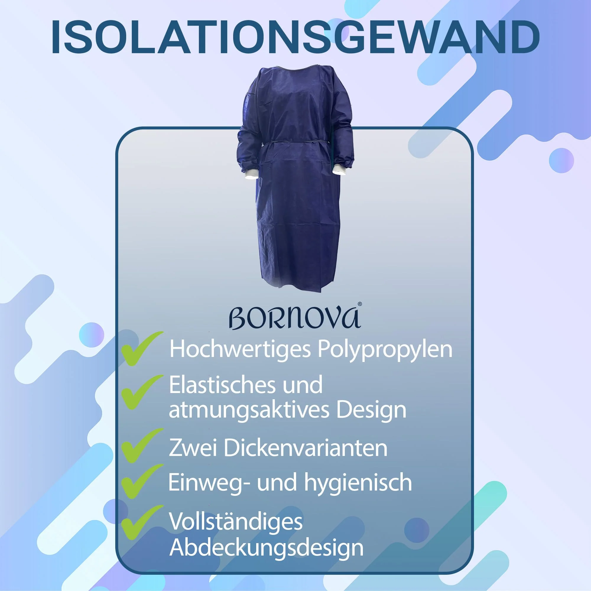 BORNOVA - Protective gown, work coat, disposable apron, fleece, sterile (25 GSM, 10) 25 GSM - Image 5