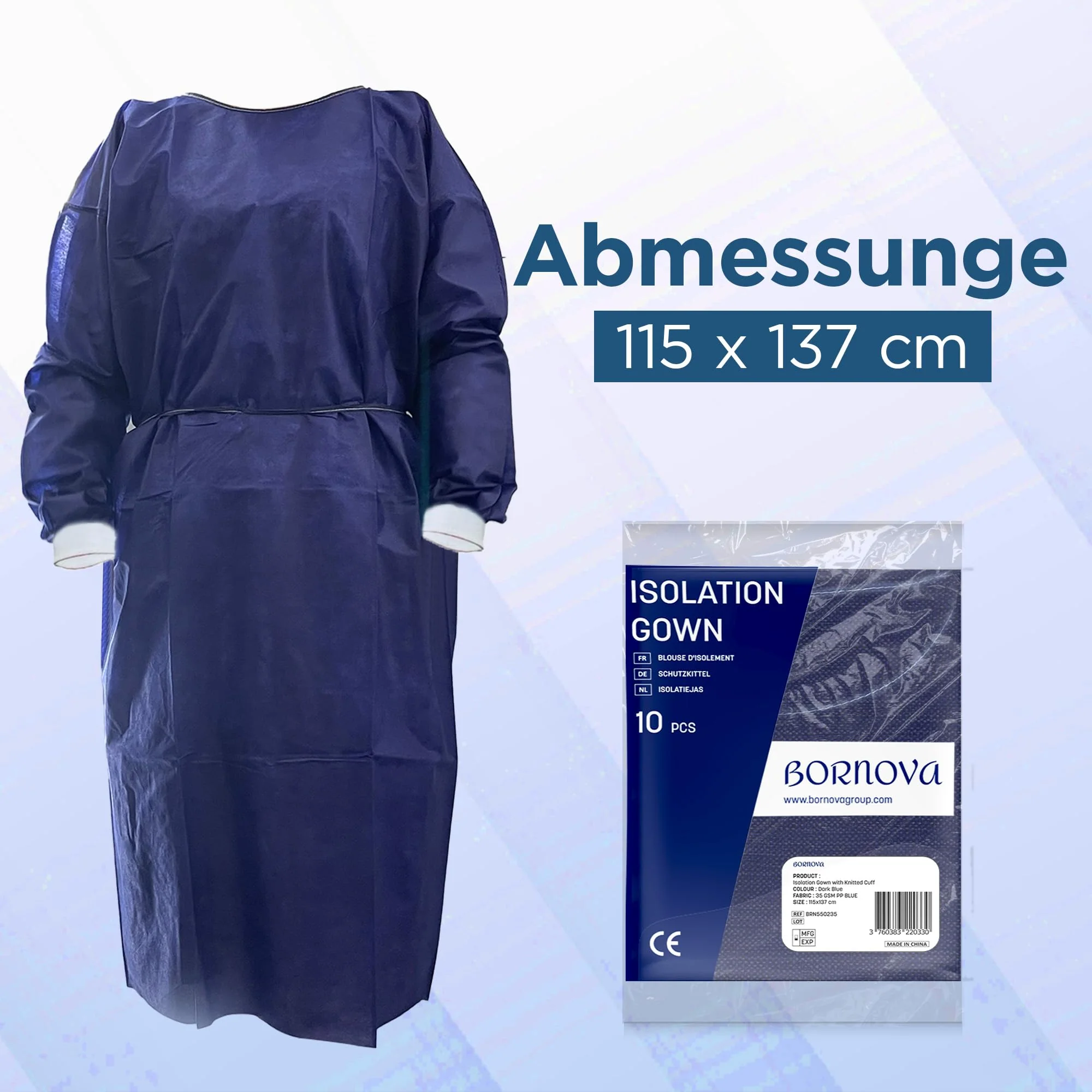 BORNOVA - Protective gown, work coat, disposable apron, fleece, sterile (25 GSM, 10) 25 GSM - Image 6