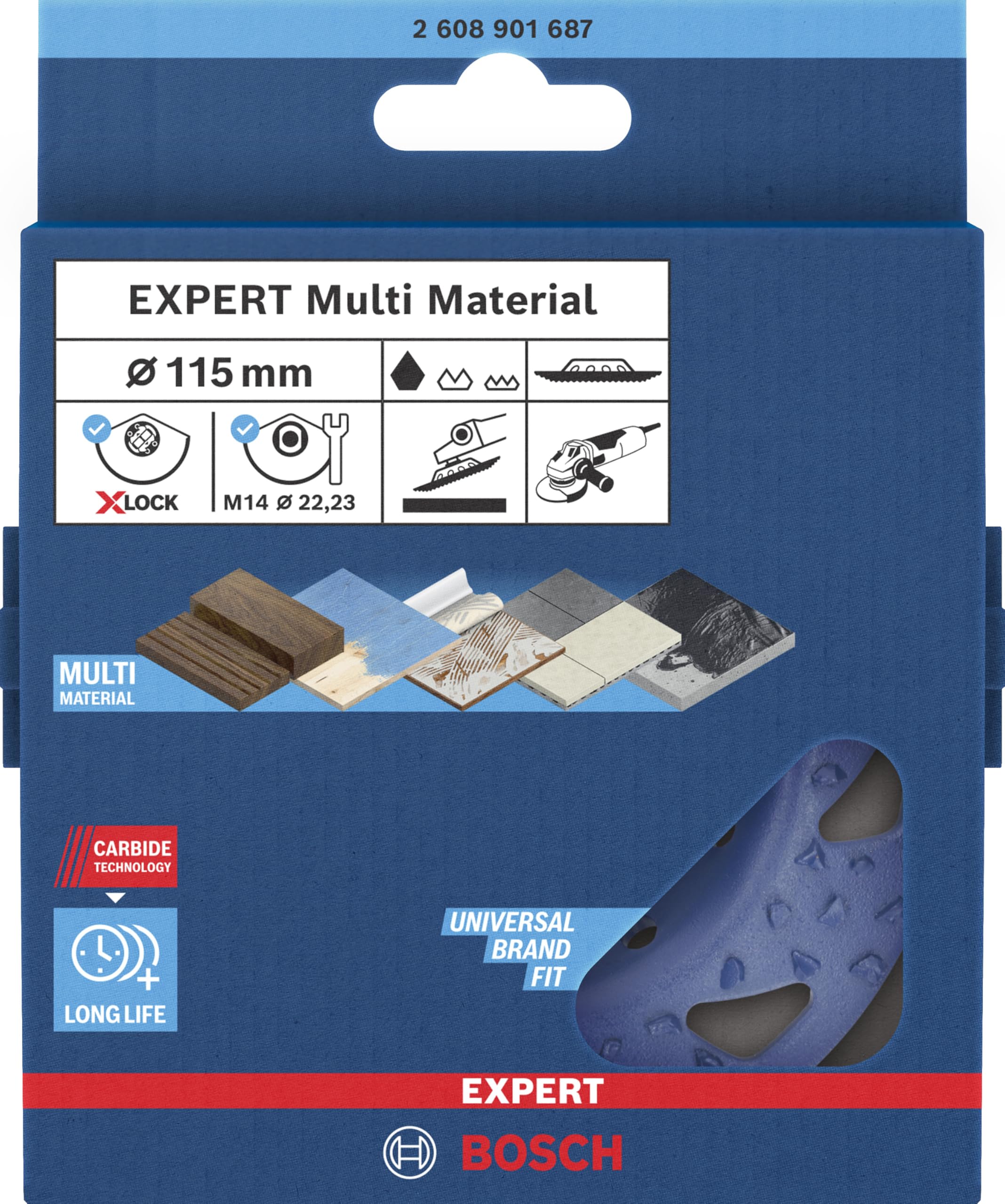 Bosch 1x Expert Multi Material Carbide Grinding Head Coarse (for Paint on Wood, Hardwood, Ø 115 mm, Coarse, Professional Accessory Small Angle Grinder) - Image 2