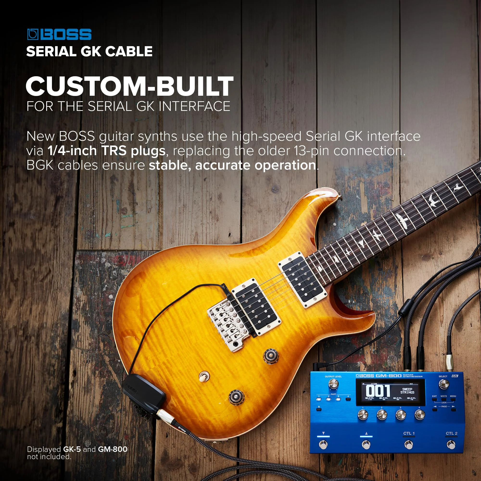 BOSS BGK-3 | 3ft/1m High-Performance Digital Cable Guitar Synthesizer Products | Compatible with GM-800, GK-5, GK-5B, GKC-AD & GKC-DA - Image 3