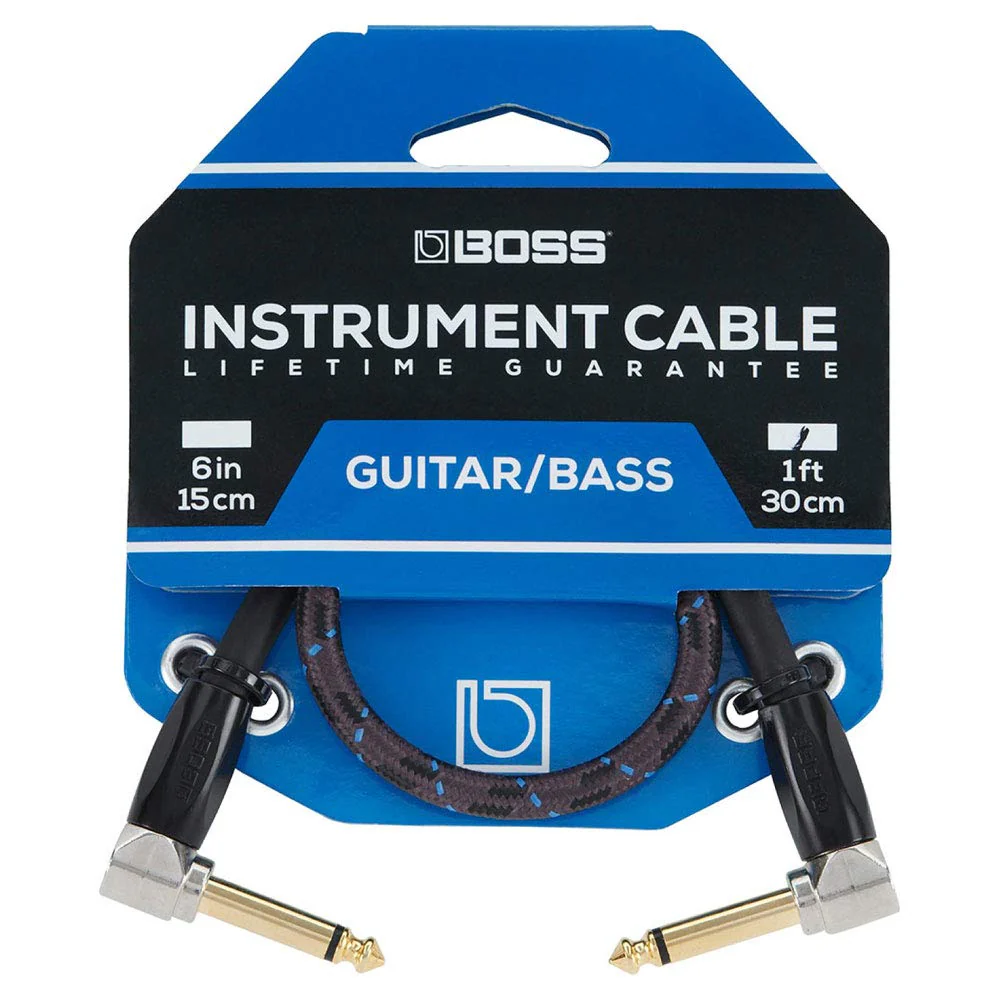 BOSS BIC-1AA Studio Grade Instrument Cable Angled/Angled Single 1ft - Image 3