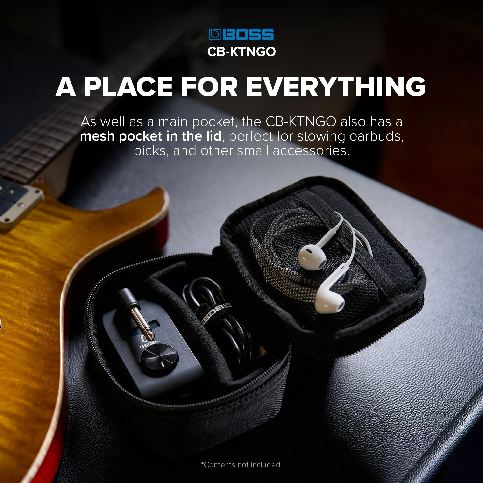 BOSS CB-KTNGO Carrying Pouch | Custom Pouch for KATANA:GO | Fits Charging Cable, Earbuds, & Other Small Accessories - Image 3