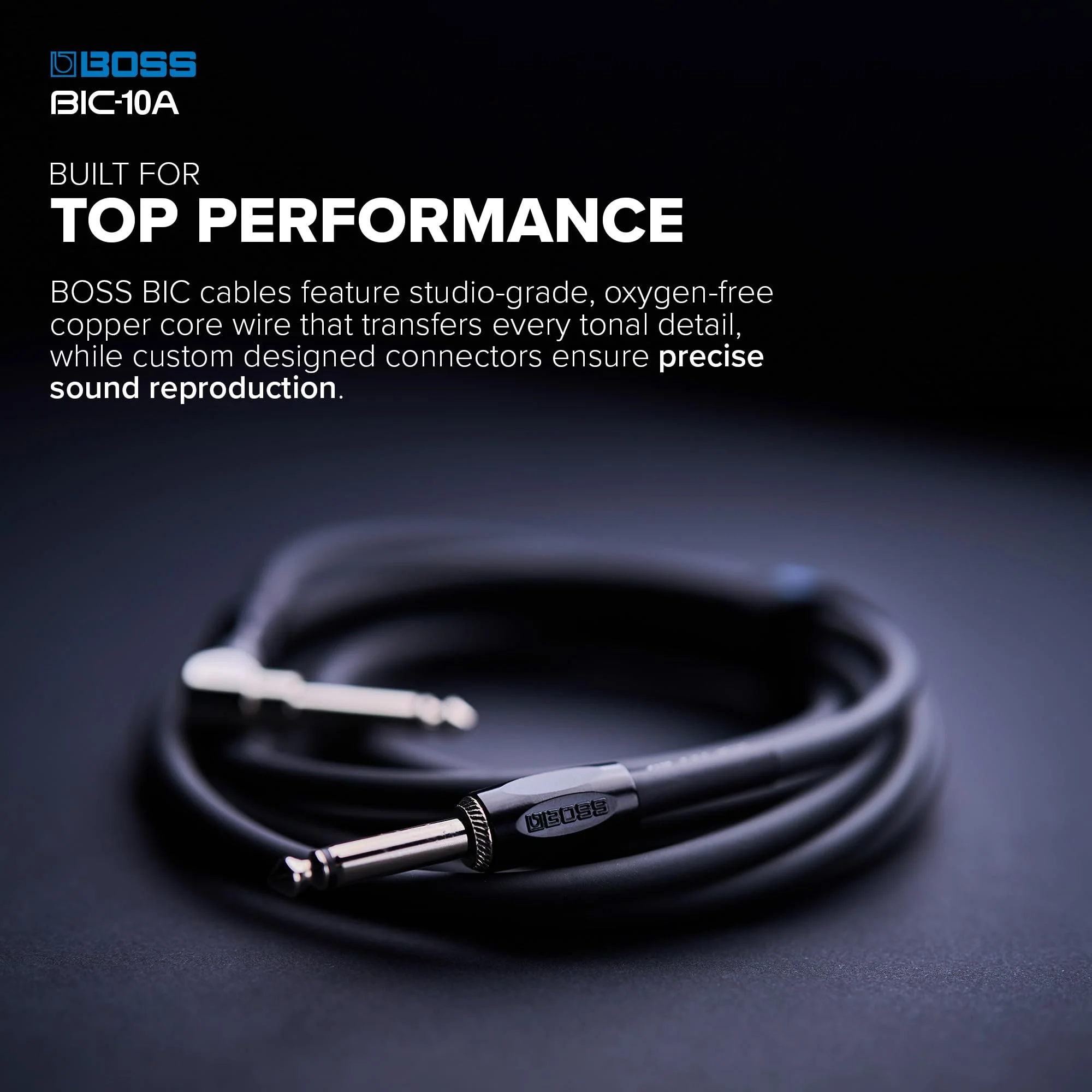 BOSS Colorful Quality Lightweight Instrument Cable (BIC-10A-GN) GREEN - Image 4