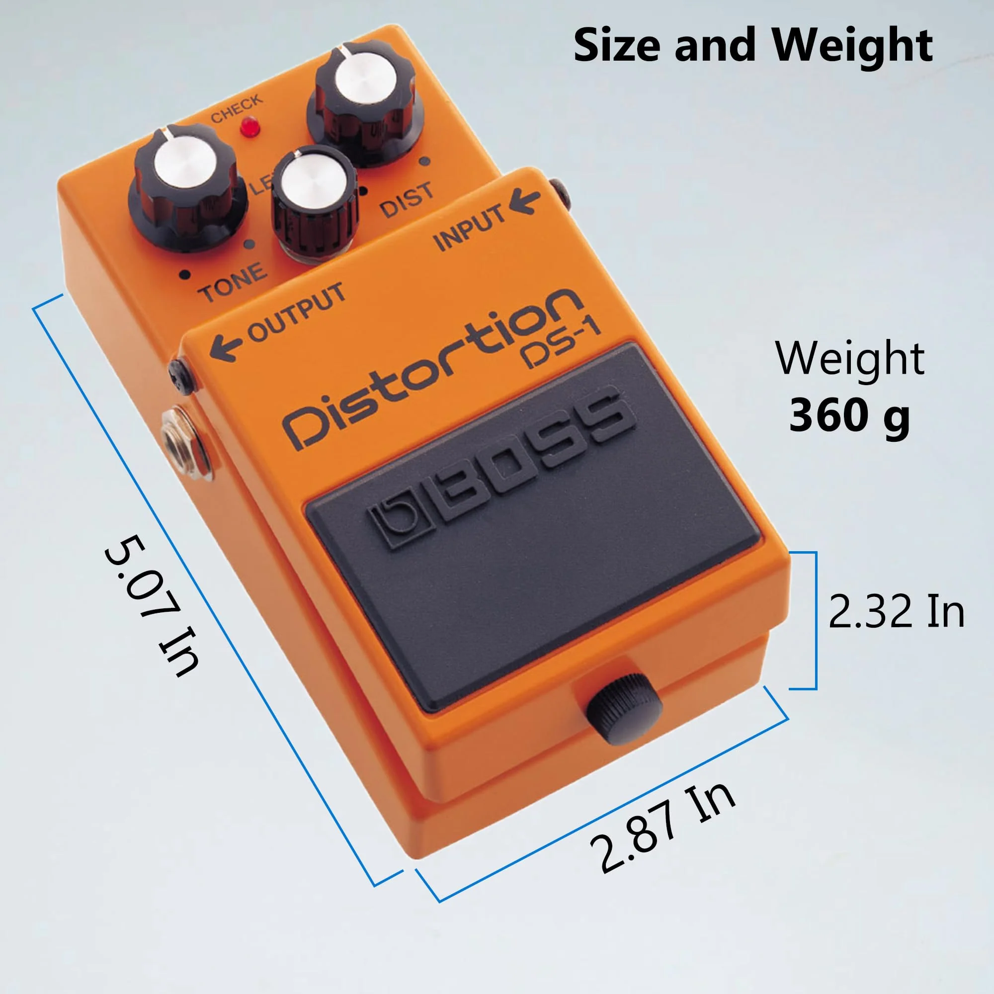 Boss DS-1 Distortion Bundle with Gearlux Power Supply, Instrument Cable, Patch Cable, Picks, and Austin Bazaar Polishing Cloth DS - 1 Bundle w/ Power Supply - Image 7