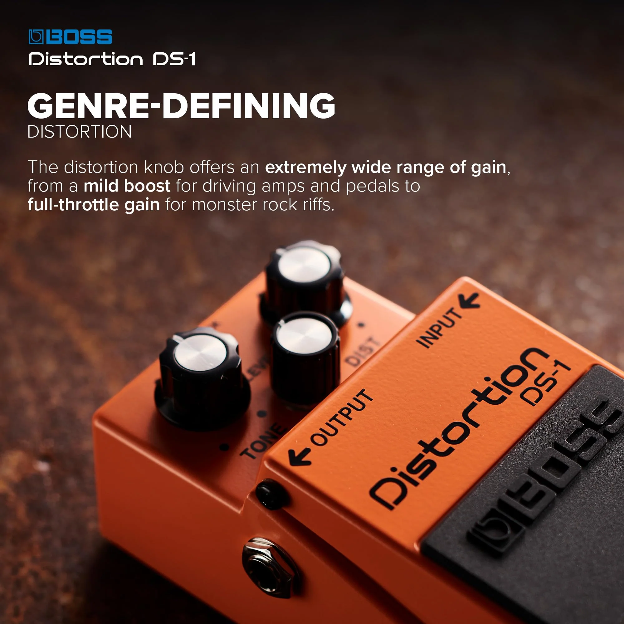 BOSS DS-1 Distortion | Compact Distortion Pedal | The Benchmark in Guitar Distortion | Hard-edged Attack & Smooth Sustain | Wide Tone Range Single Mode Standard - Image 3