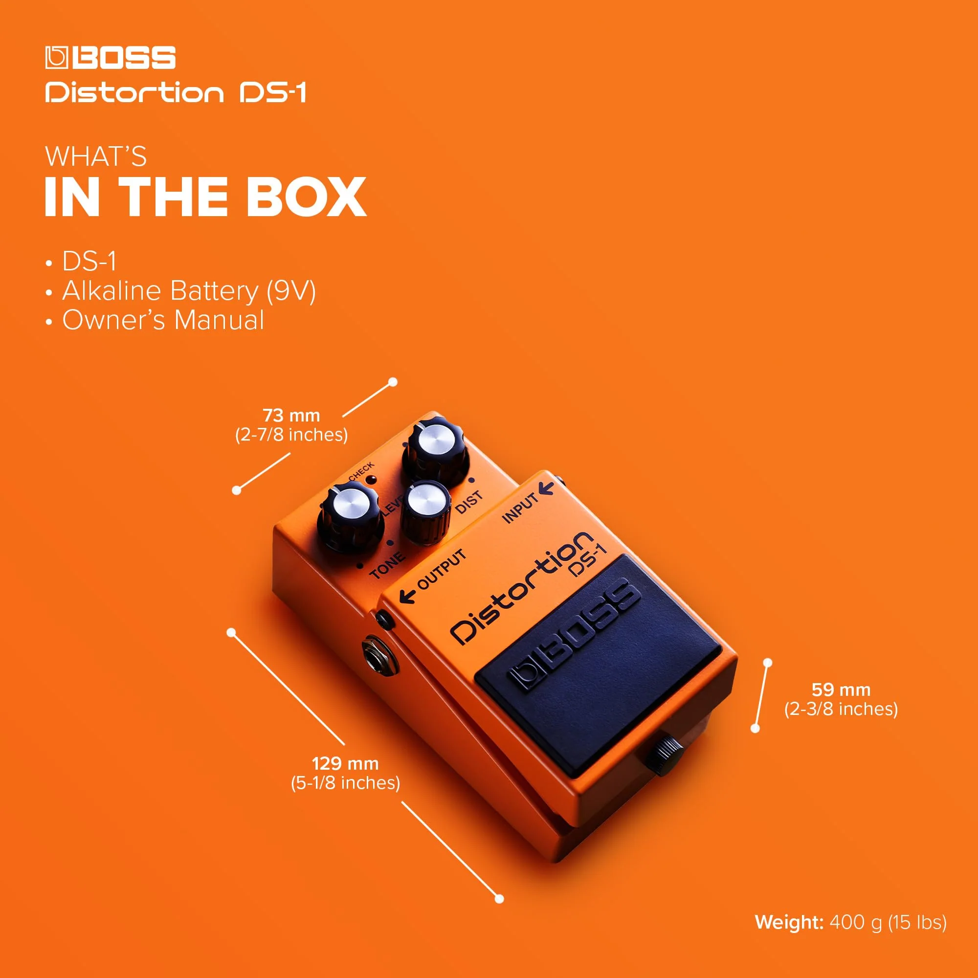 BOSS DS-1 Distortion | Compact Distortion Pedal | The Benchmark in Guitar Distortion | Hard-edged Attack & Smooth Sustain | Wide Tone Range Single Mode Standard - Image 6