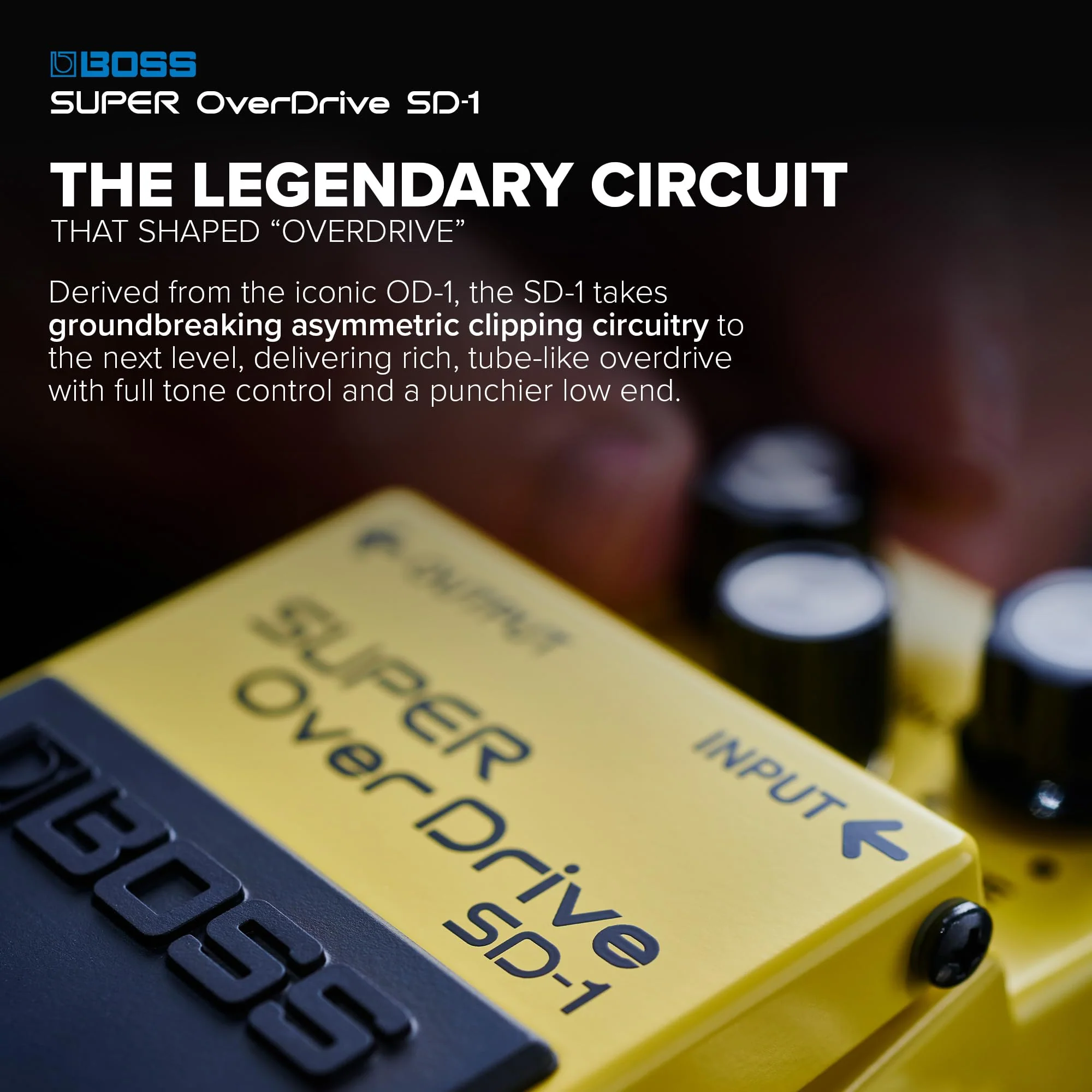BOSS SD-1 SUPER Overdrive | Compact Overdrive Pedal | Genre-Defining Sound & Feel | Unique Clipping Circuitry Produces Tube-Like Characteristics | Dynamic Tone Options | Easy-To-Use Controls Standard - Image 3