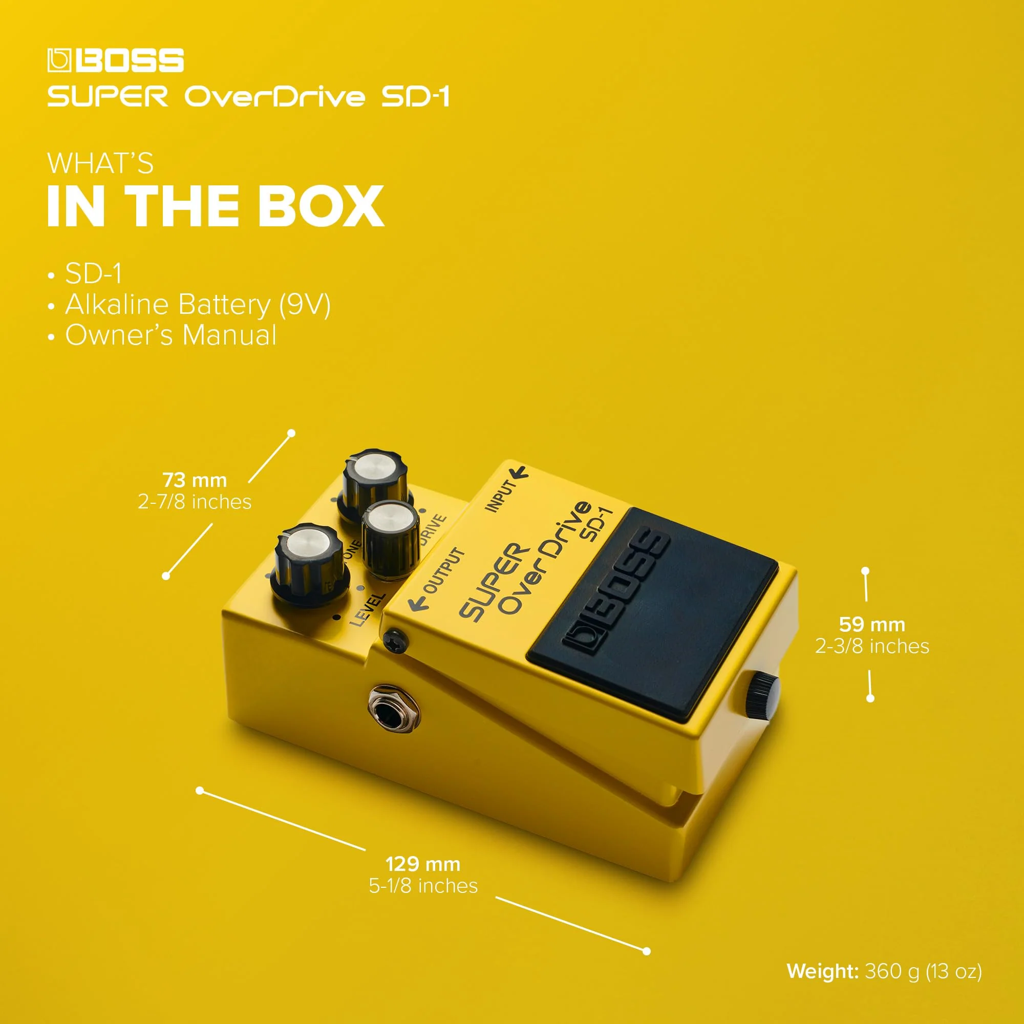 BOSS SD-1 SUPER Overdrive | Compact Overdrive Pedal | Genre-Defining Sound & Feel | Unique Clipping Circuitry Produces Tube-Like Characteristics | Dynamic Tone Options | Easy-To-Use Controls Standard - Image 7