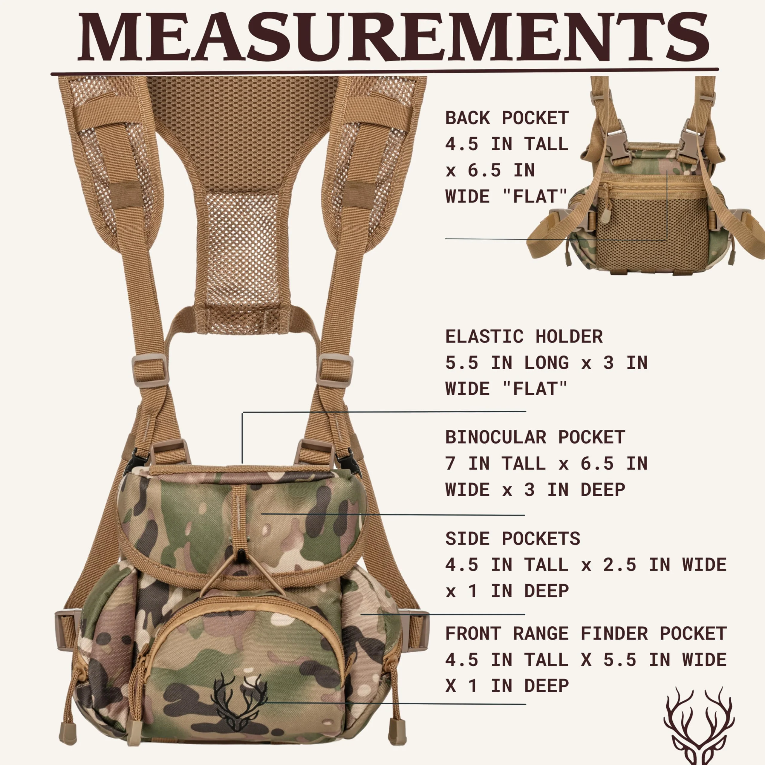 Boundless Performance Binocular Harness Chest Pack - Our Bino harness case is great for hunting, hiking, and shooting Multi - Image 6