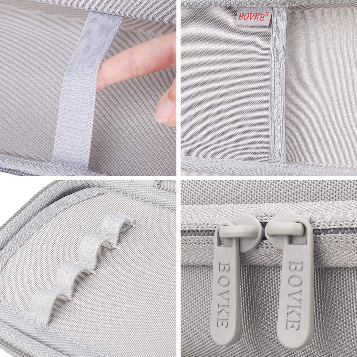 BOVKE Hard Stethoscope Case for 3M Littmann Classic III, Lightweight II S.E, Cardiology IV Diagnostic, MDF Acoustica Deluxe Stethoscopes - Extra Room for Taylor Percussion Hammer and Penlights, Gray - Image 4