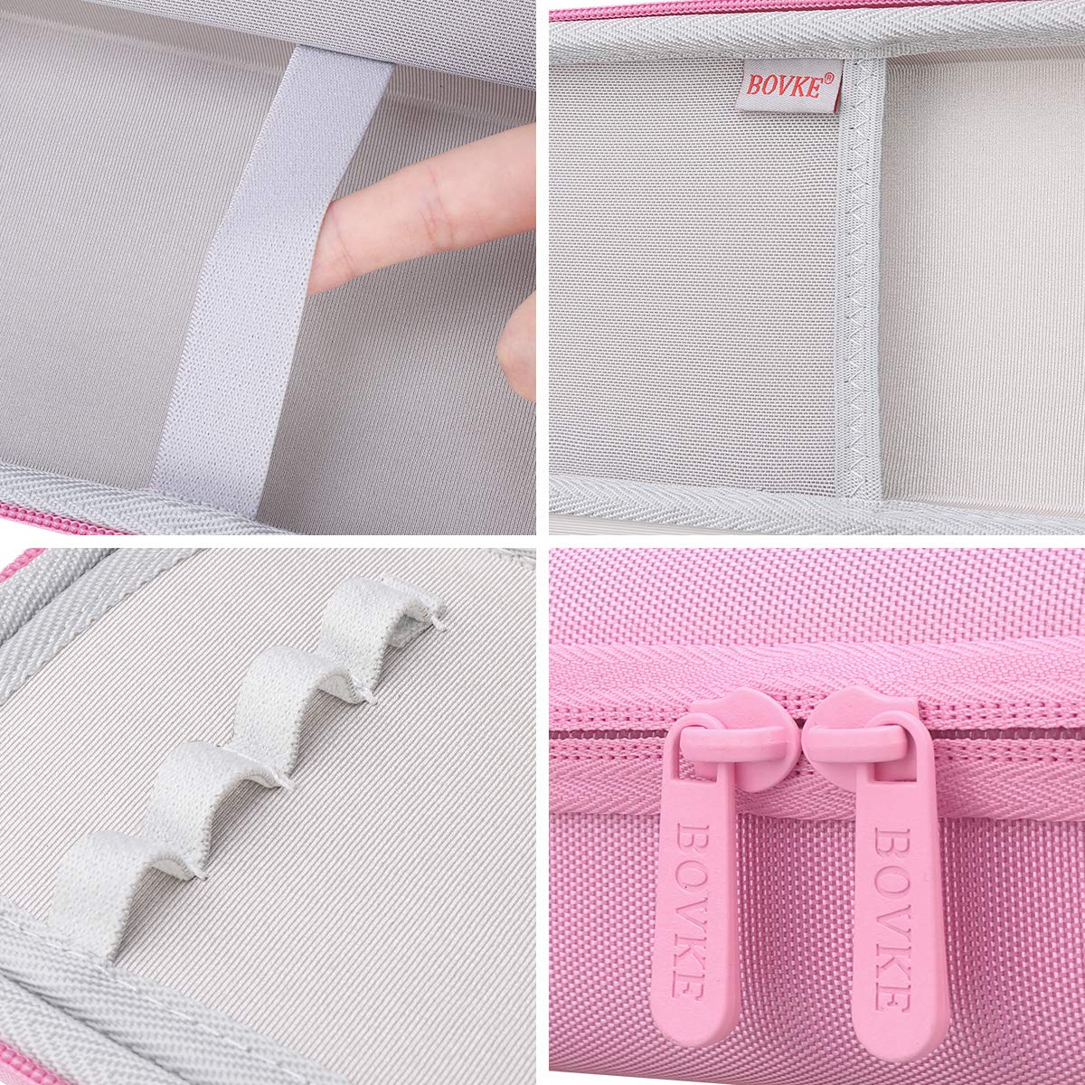 BOVKE Hard Stethoscope Case for 3M Littmann Classic III, Lightweight II S.E, Cardiology IV Diagnostic, MDF Acoustica Deluxe Stethoscopes - Extra Room for Taylor Percussion Hammer and Penlights, Pink - Image 4