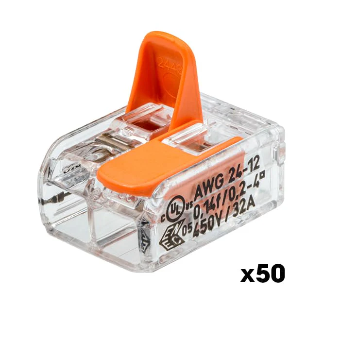 Box of 50 WAGO Connection Terminals 2 Conductors Series 221 - Easy and Safe Installation for All Your Electrical Projects - Image 3