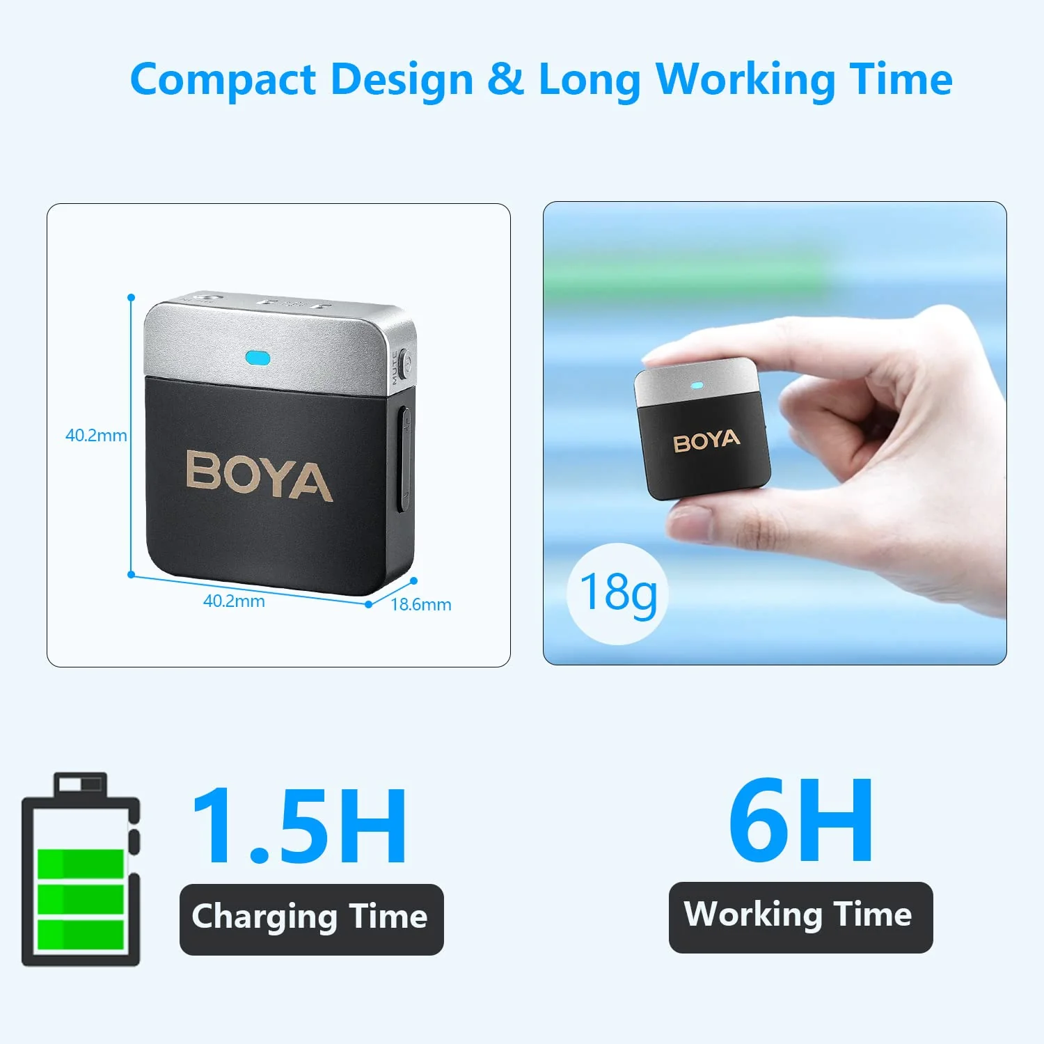 BOYA Wireless Lavalier Microphone BY-M1V2 Dual Channel Wireless Microphones for Cameras DSLR Smartphone Cordless Clip on Lapel Mic for Video Recording YouTube Vlogging Live Streaming Interview - Image 6