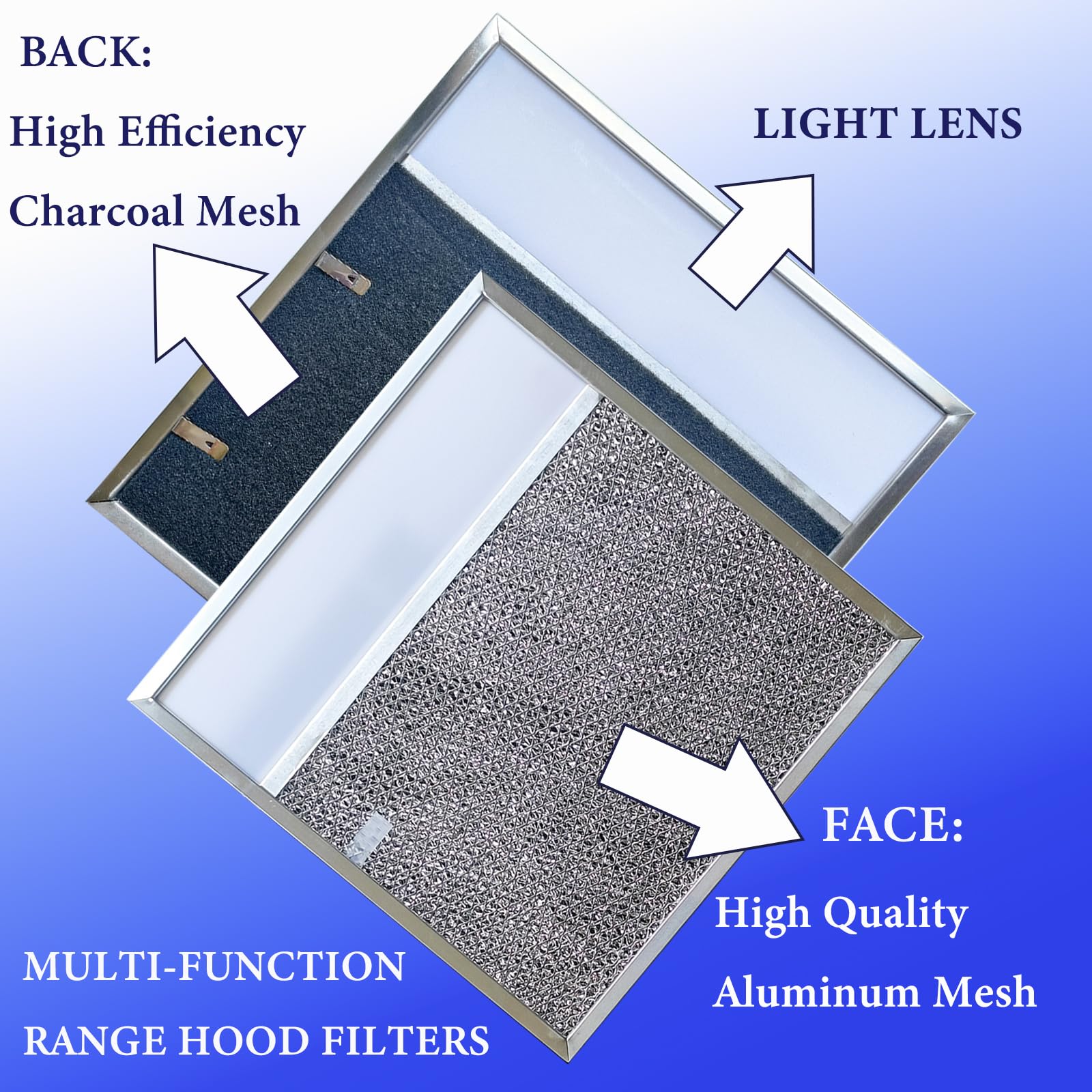 BP57 Stove Hood Vent Filter for 43000 Series Br-oan Range Hood Filters with Light Lens 11 3/8" x 11 3/4" The Kitchen Exhaust Carbon Fan filter It's fit for Nut-one Grease Filter Replacement(1-Pack) - Image 4