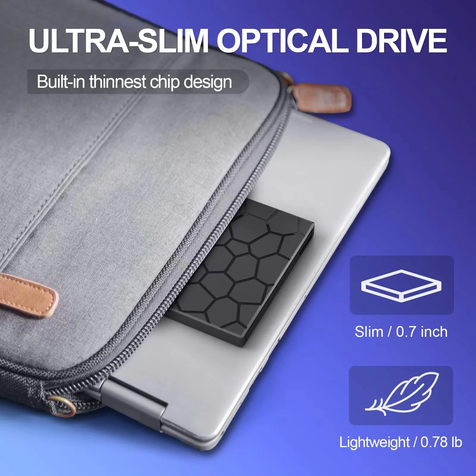 BPAKDU External CD/DVD Drive for Laptop, DVD Player for Laptop, 8 in 1 USB 3.0 Ultra-Slim Portable, CD Burner External Disk Drive Optical Compatible with Desktop Mac,Windows 11/10/8/7 Linux Black - Image 7