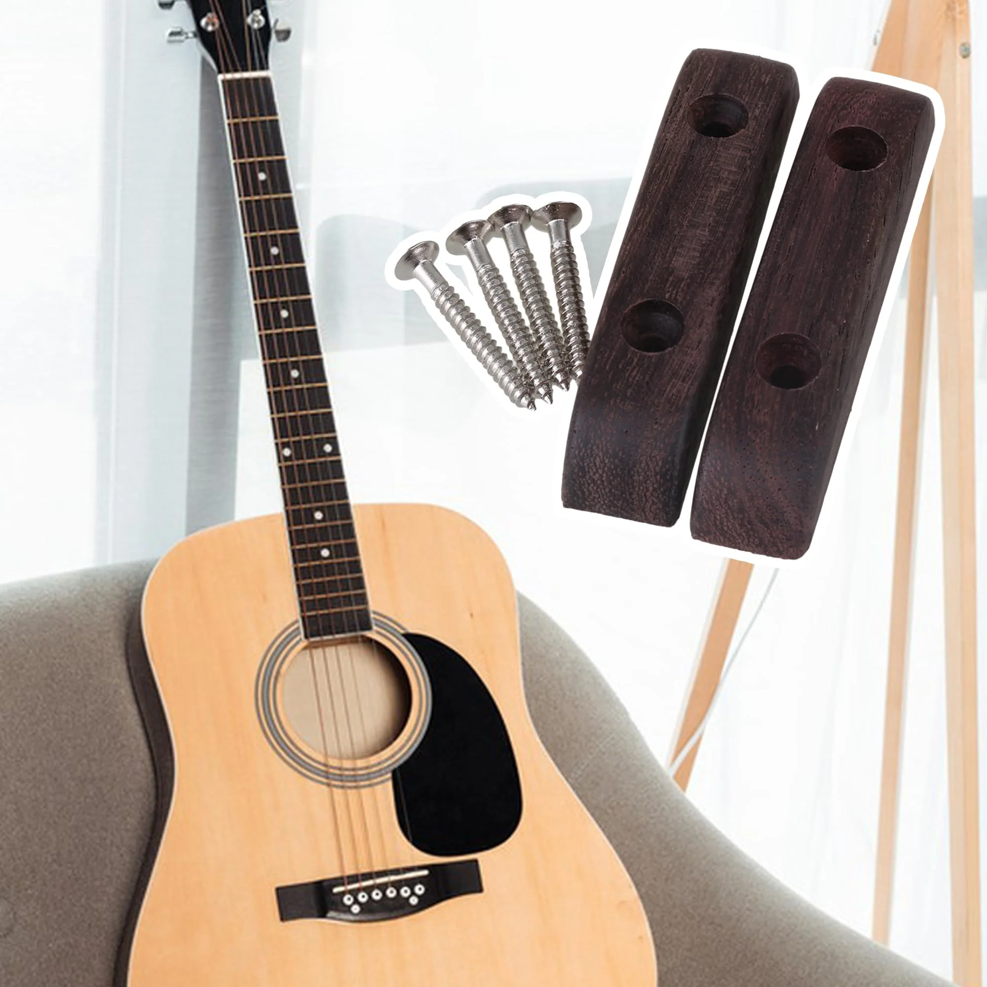 BQLZR 66mm Length Wooden Rosewood Thumb Rest Thumbrest with Mounting Screws for Bass Guitar Pack of 2 - Image 6