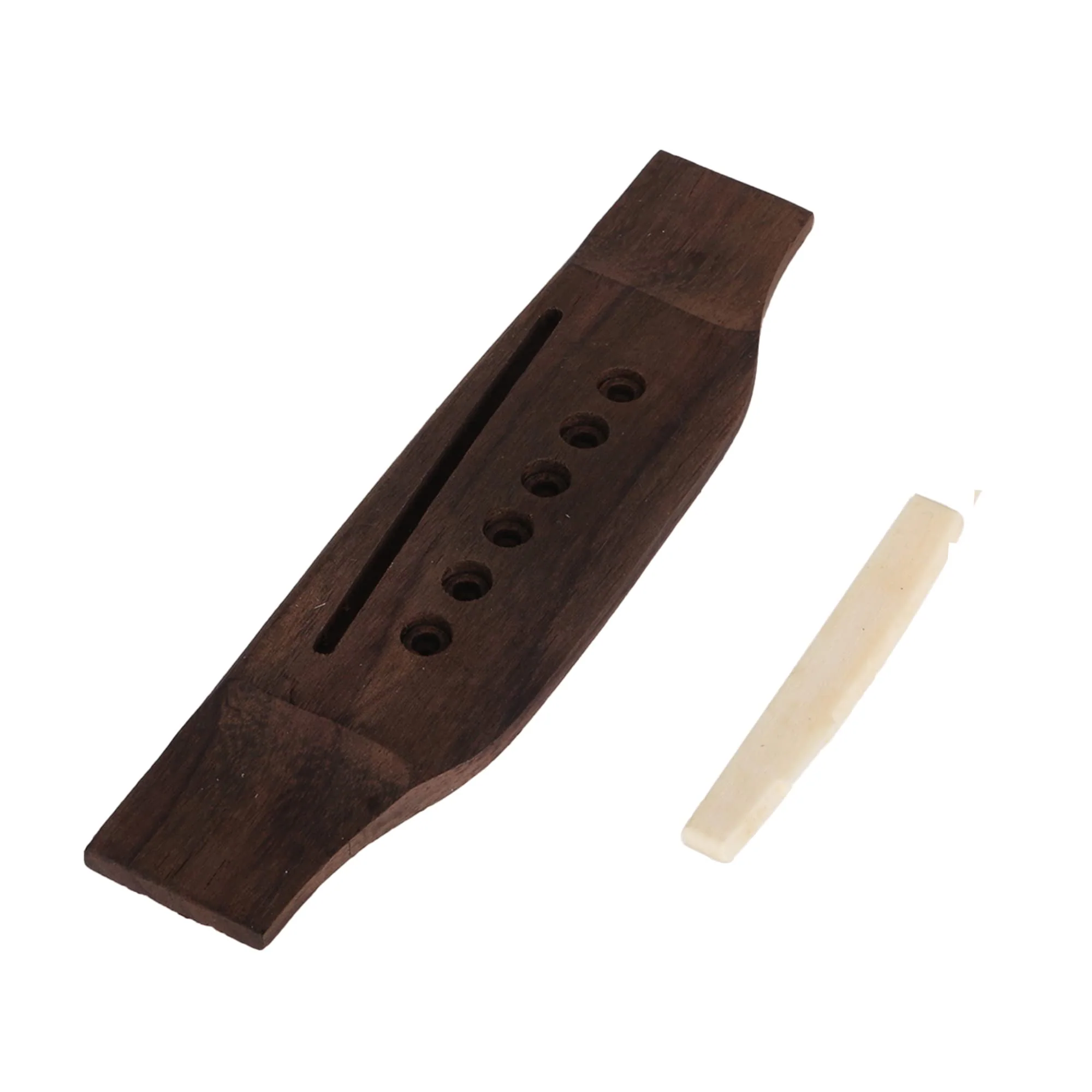 BQLZR Acoustic Guitar Replacement Set Ebony Bridge End Pins Bone Saddle & Nut and Rosewood Bridge Parts - Image 2