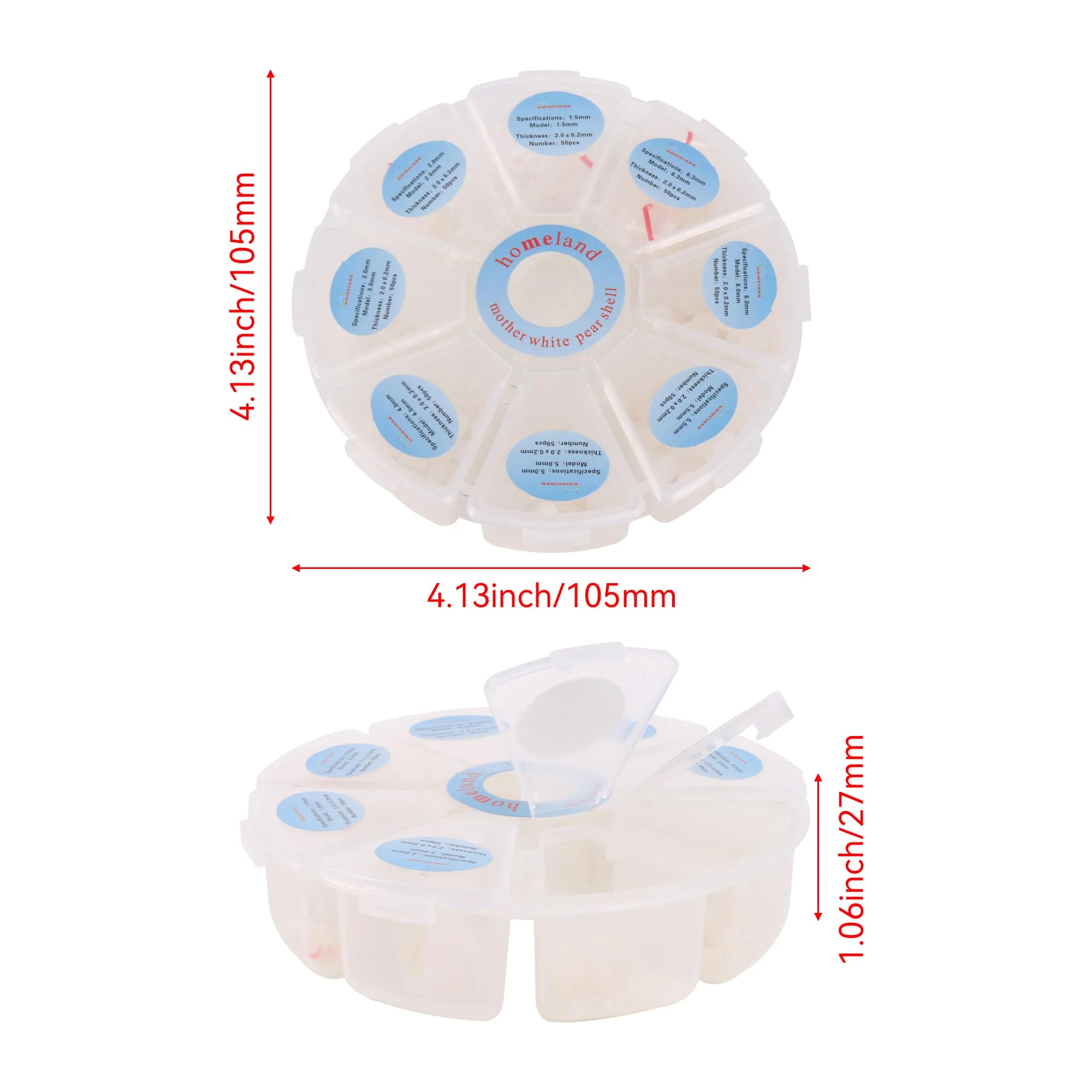 BQLZR Guitar Fretboard Inlay Dots White Shell 1.5 2 3 4 5 5.5 6 6.3mm Dia Pack of 400 - Image 4