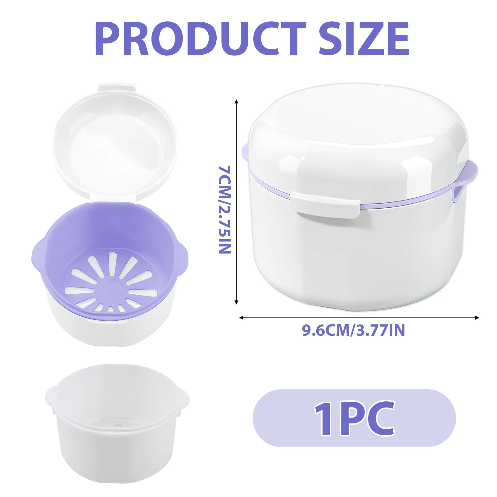 Braces Storage Box with Basket - Portable and Elegant Silicone Interdental Holder - Orthodontic Box for Toothbrush Box - Mouth Guard Storage Box White - Image 2