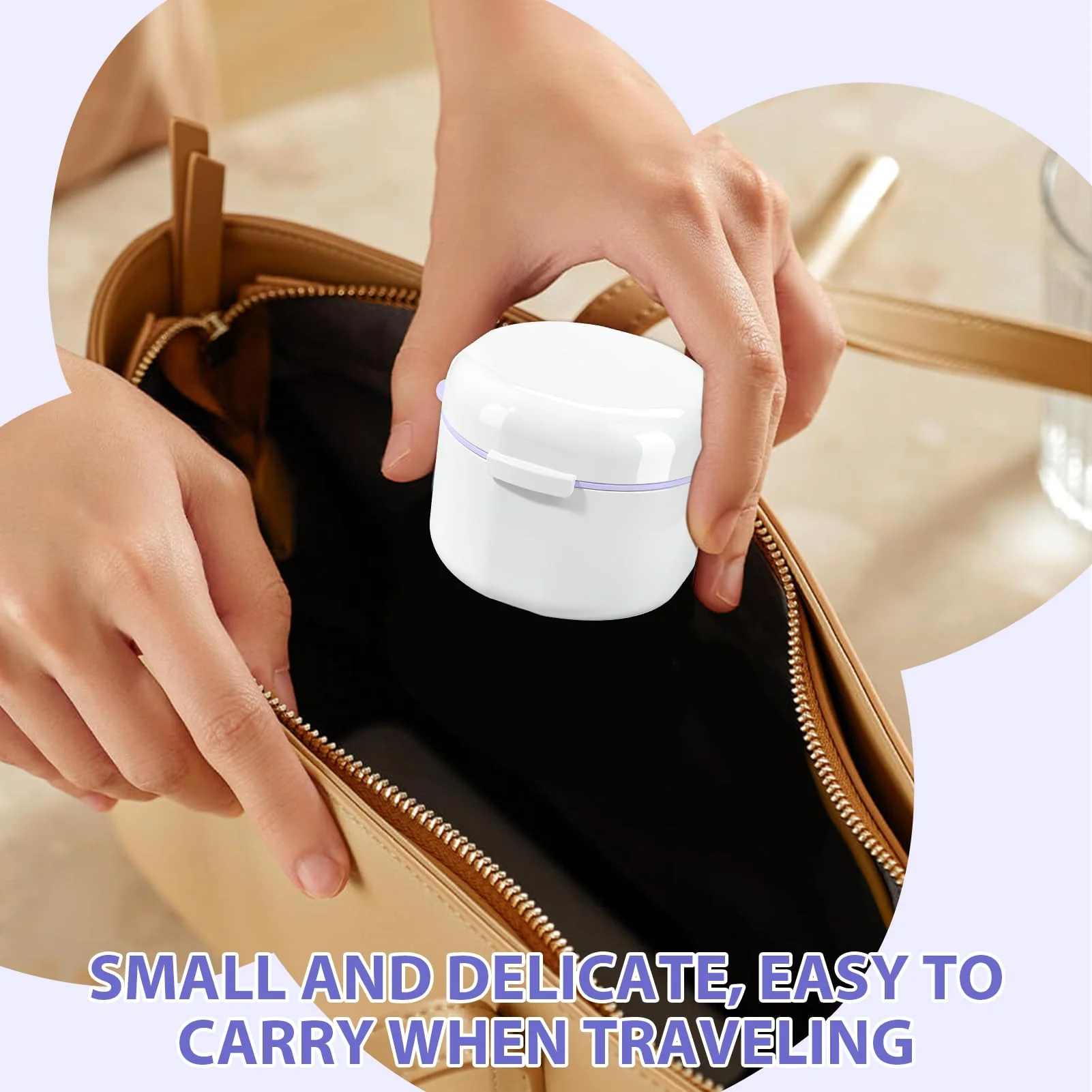 Braces Storage Box with Basket - Portable and Elegant Silicone Interdental Holder - Orthodontic Box for Toothbrush Box - Mouth Guard Storage Box White - Image 5