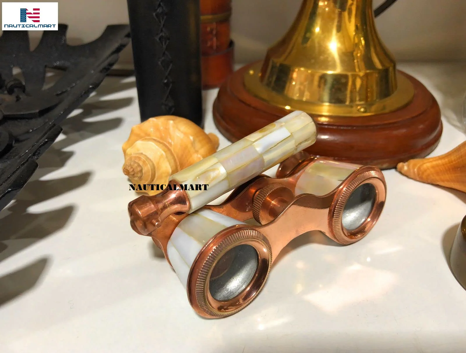 Brass Binocular Mother of Pearl - Antique Opera Binocular by NauticalMart Vintage Marine Spyglass Collectible Binocular Sailor Instrument for Bird Watching Camping - Image 4