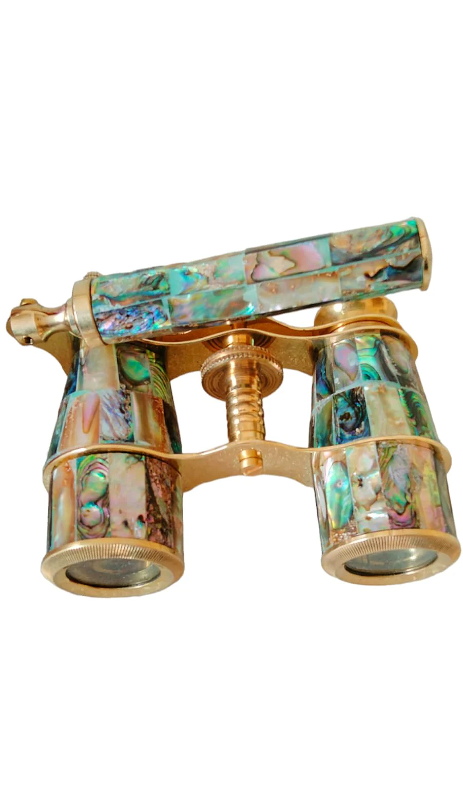 Brass Binoculars Opera Glasses 3x25 Natural Abalone Green Nautical Binocular-spyglasses-Maritime Leather Decor-Christmas-Groomsmen - Image 5