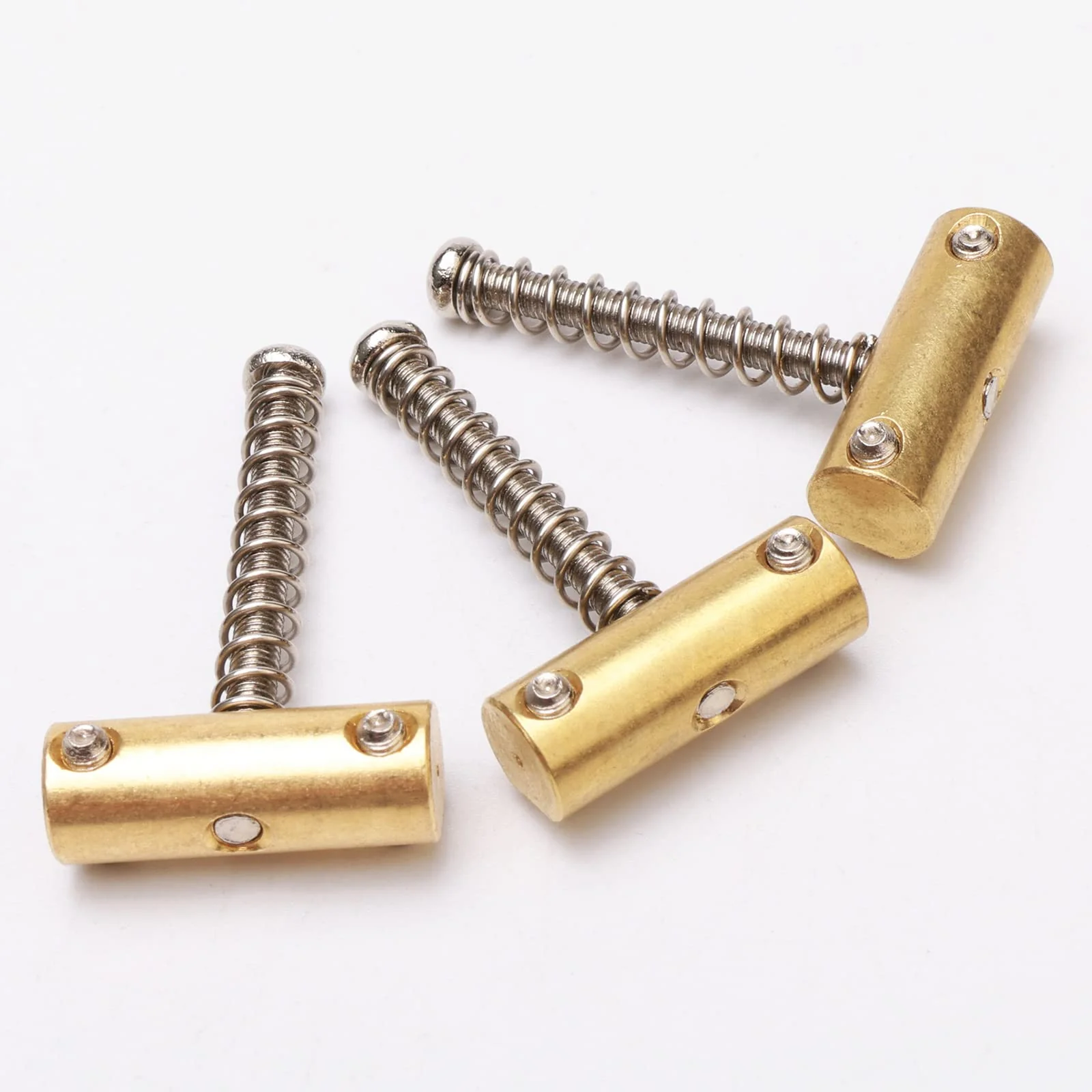 Brass Bridge Saddles Replacement for Tele Bass Electric Guitar (3 Pack, Golden with Wrench) - Image 3