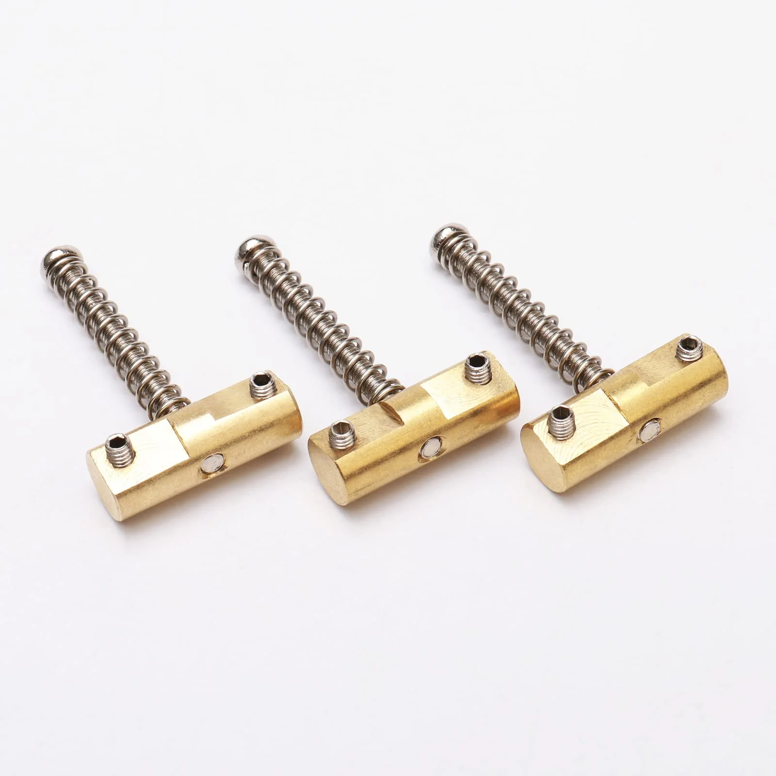 Brass Bridge Saddles Replacement for Tele Bass Electric Guitar (3 Pack, Golden with Wrench) - Image 4