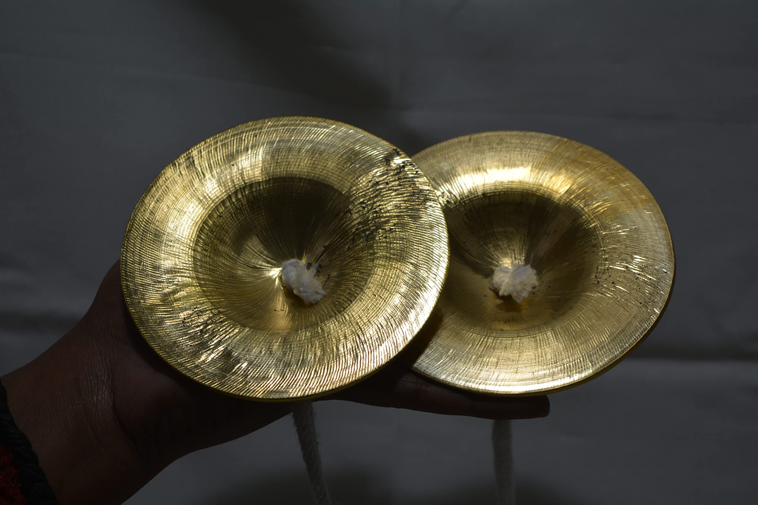 Brass Manjira Cymbals for Puja, Meditation & Kirtan | Traditional Indian Hand Percussion Instrument with Rope | Small Kartal Jodi for Bhajan, Aarti, Temple Worship & Spiritual Music - Image 3