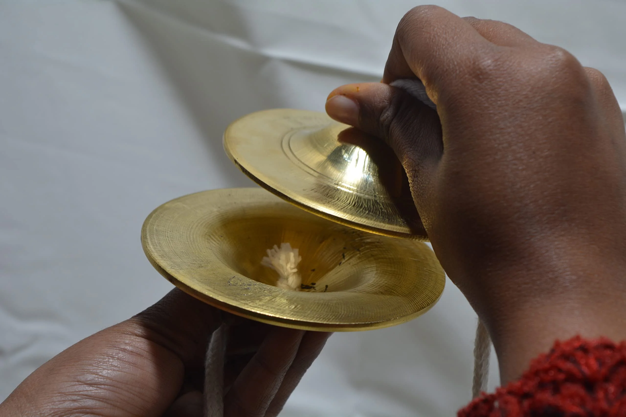 Brass Manjira Cymbals for Puja, Meditation & Kirtan | Traditional Indian Hand Percussion Instrument with Rope | Small Kartal Jodi for Bhajan, Aarti, Temple Worship & Spiritual Music - Image 5