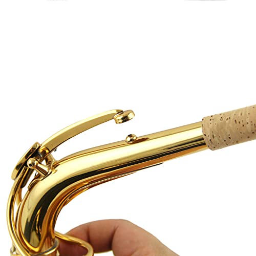 Brass Saxophone Bend Neck Instrument Assembly for Alto Saxophones 24.5mm Port Diameter Gold - Image 2