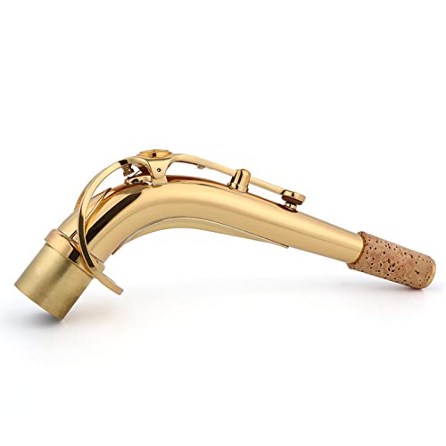 Brass Saxophone Bend Neck Instrument Assembly for Alto Saxophones 24.5mm Port Diameter Gold - Image 3