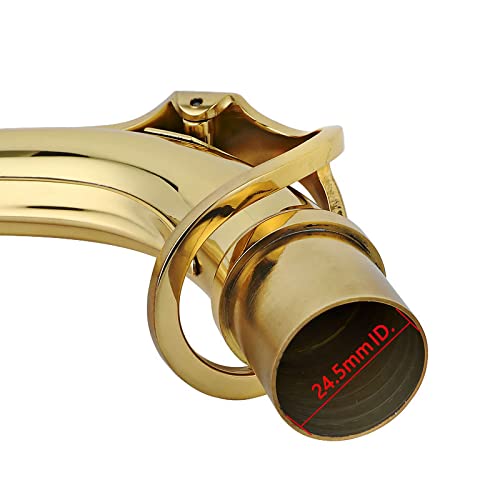 Brass Saxophone Bend Neck Instrument Assembly for Alto Saxophones 24.5mm Port Diameter Gold - Image 5