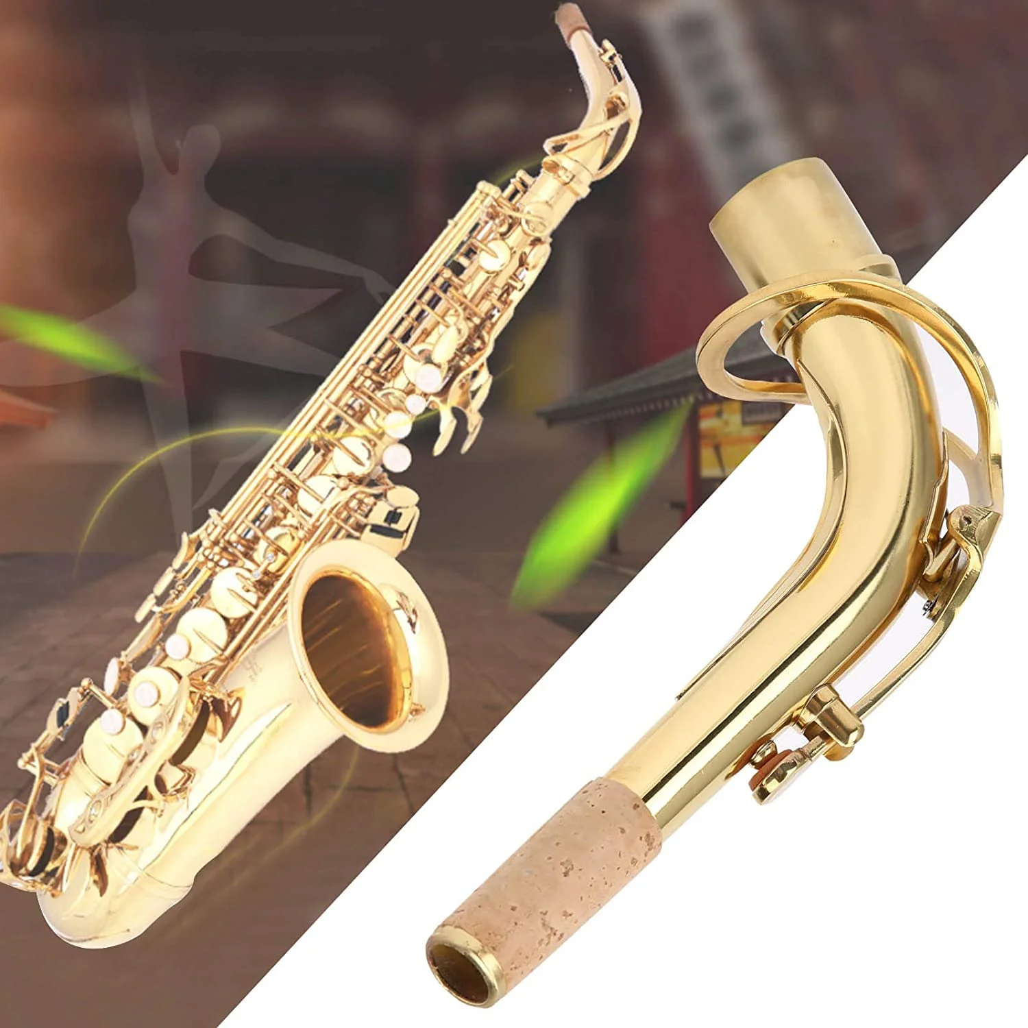 Brass Saxophone Bend Neck Instrument Assembly for Alto Saxophones 24.5mm Port Diameter Gold - Image 6